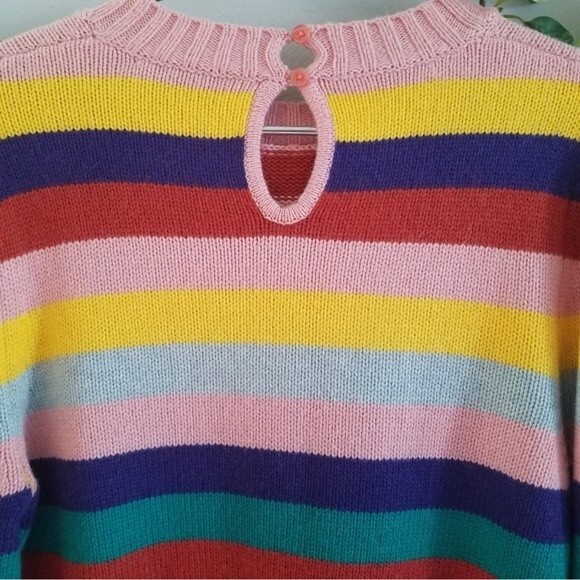 Rachel Antonoff Bridget Puff Sleeve rainbow stripe Sweater - Picture 9 of 16